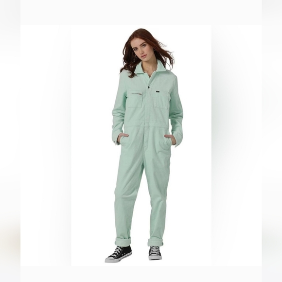 Lee Corduroy Overall Jumpsuit In Sea Glass - Picture 2 of 5